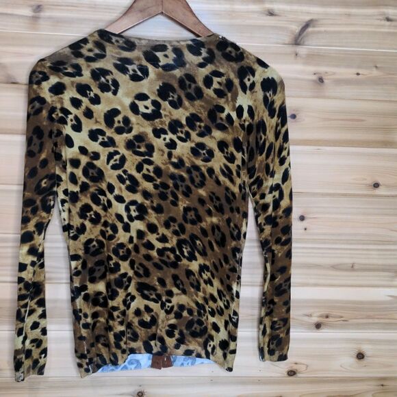 Boston Proper Embellished Leopard Print Cardigan size XXS - Picture 4 of 9